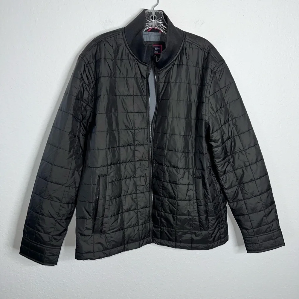 UNTUCKIT Quilted Puffer Jacket Men’s XL Black Broken Zipper Lightweight Marston